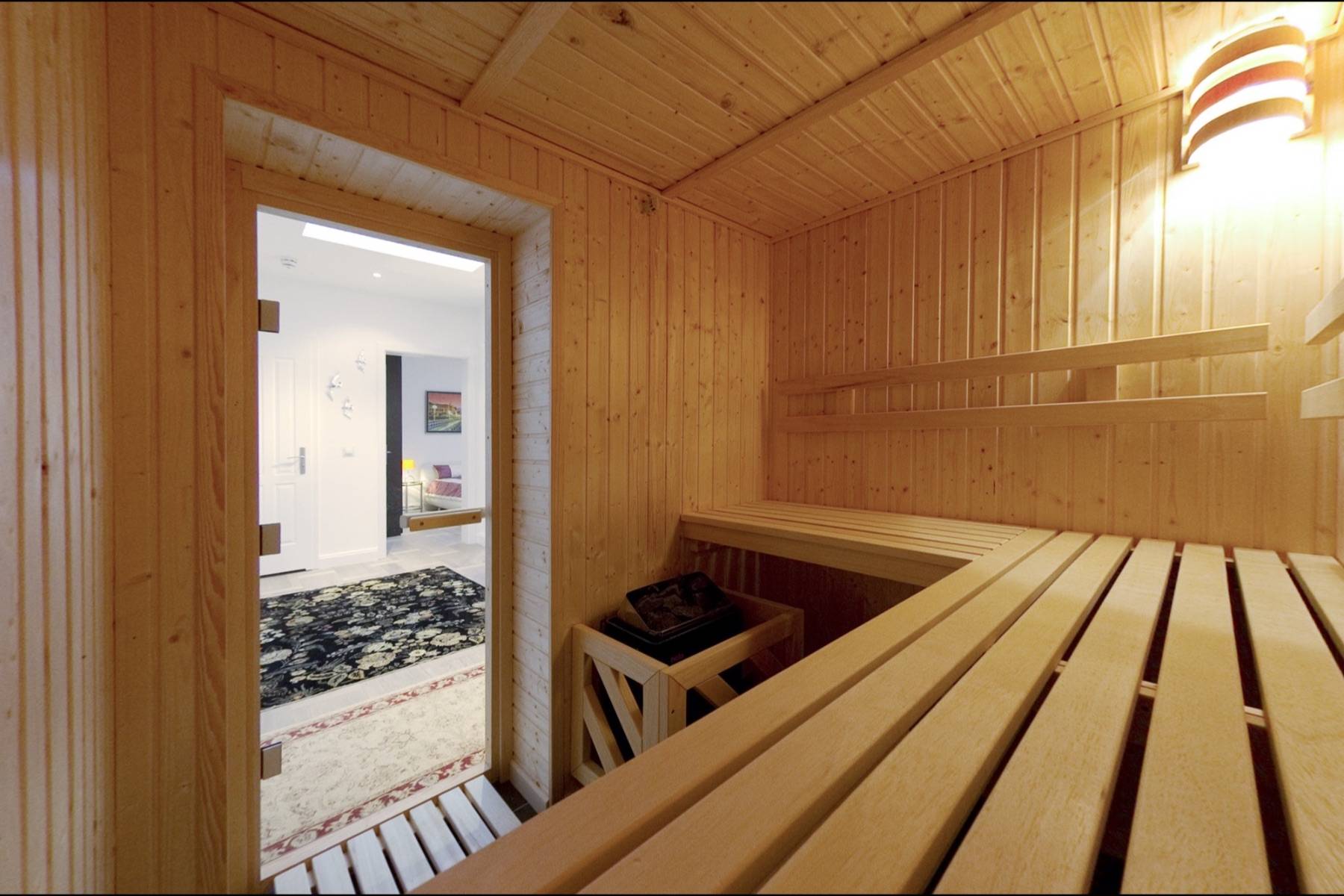 Entspannen Sie in der wohnungseigenen Sauna
