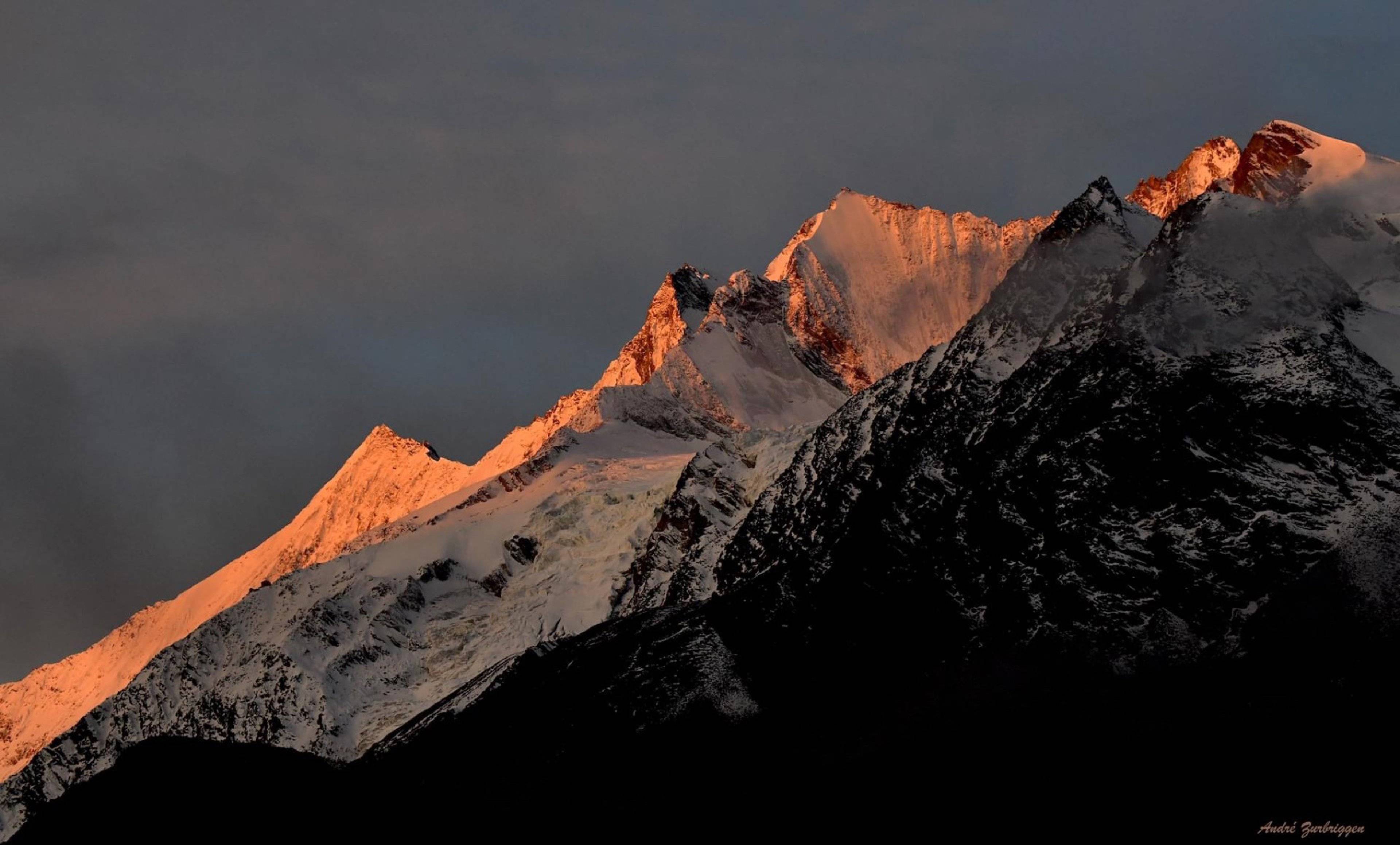 Sonnenaufgang Mischabel 4000er Berge
