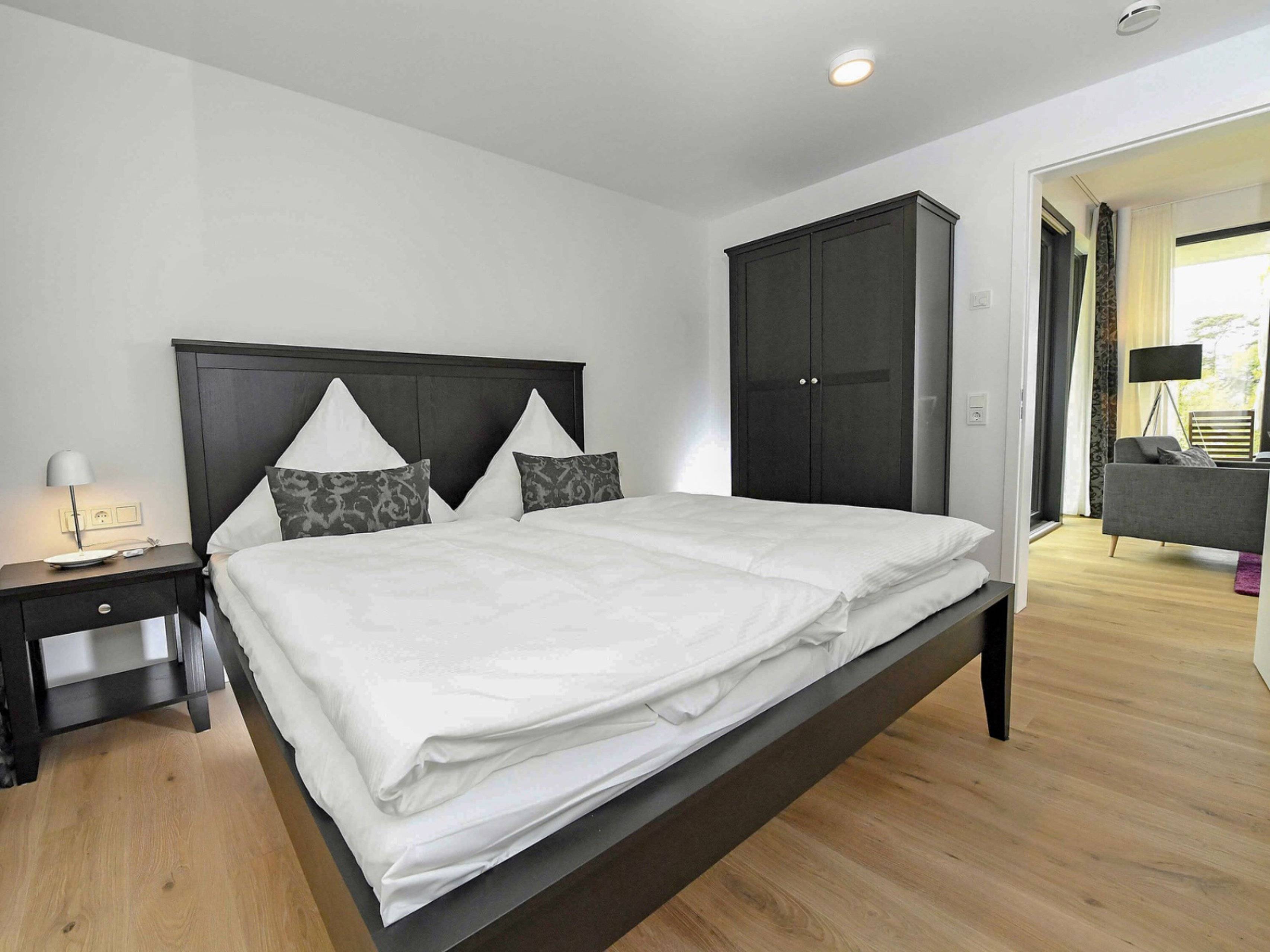 Eines von zwei Schlafzimmern mit Doppelbetten. 