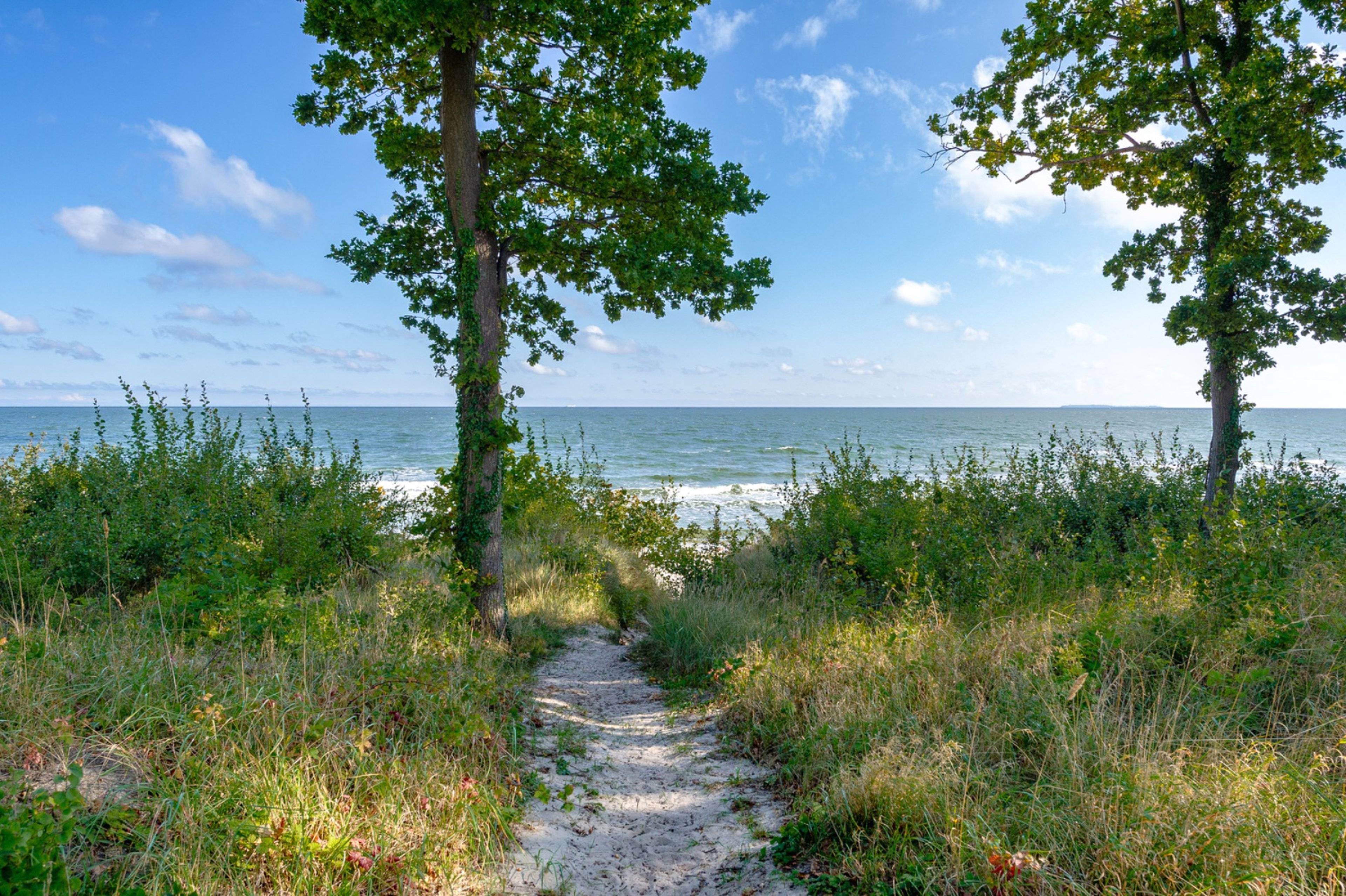 Nur 20 Meter vom Garten zum Strand