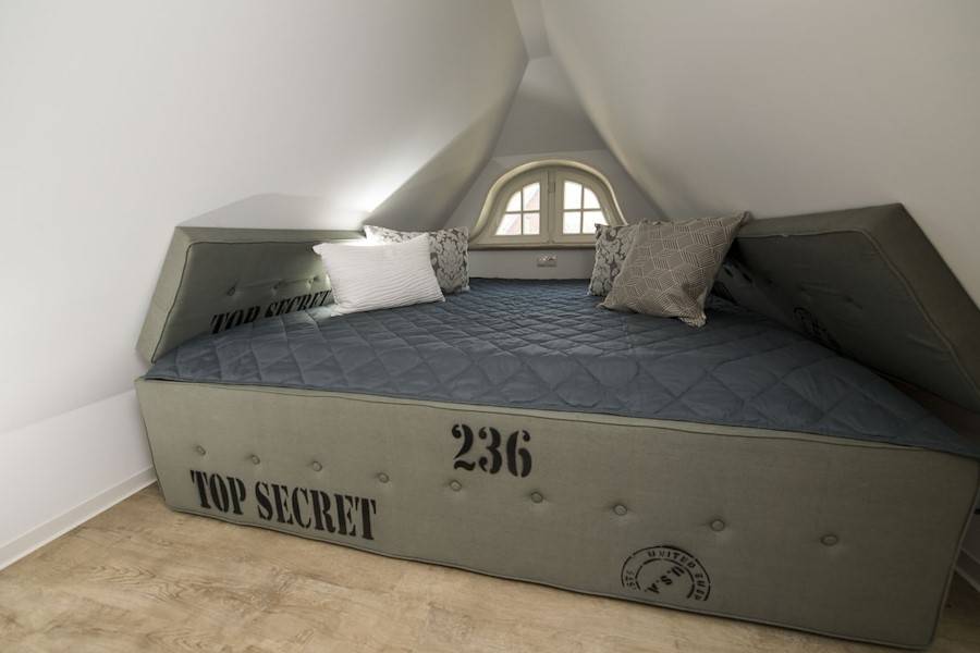 Das zweite Kajütenbett im Dachgeschoss. Ein Traum für Kinder.
