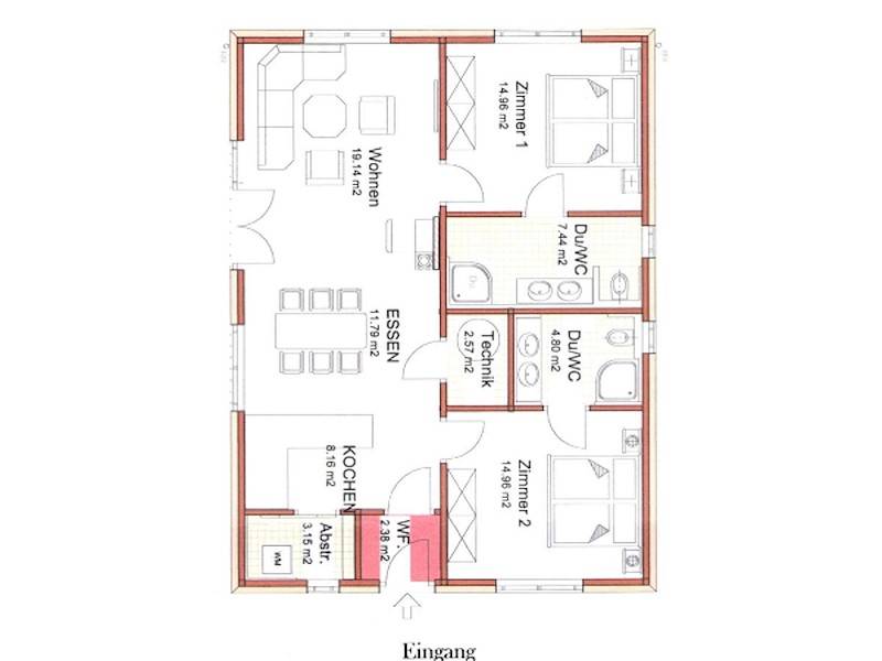 Der Grundriss des Chalets Hochfelln in Ruhpolding