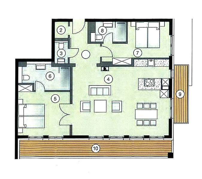 Der Grundriss der Ferienwohnung Arwen in Sellin