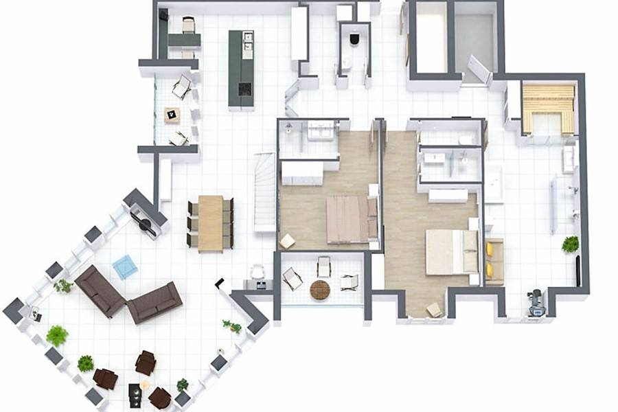 Viel Platz und Freiraum auf über 215 qm.
