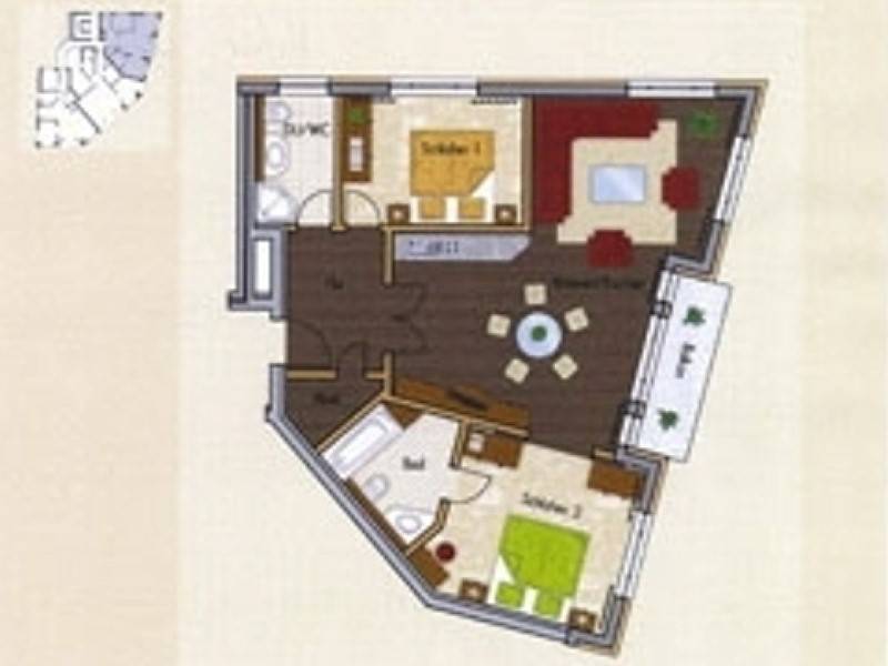 Der Grundriss der Ferienwohnung Hohe Düne in Binz