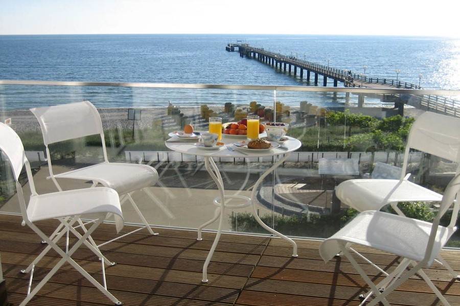 Diesen traumhaften Ausblick können Sie vom Balkon der Ferienwohnung Hohe Düne genießen.