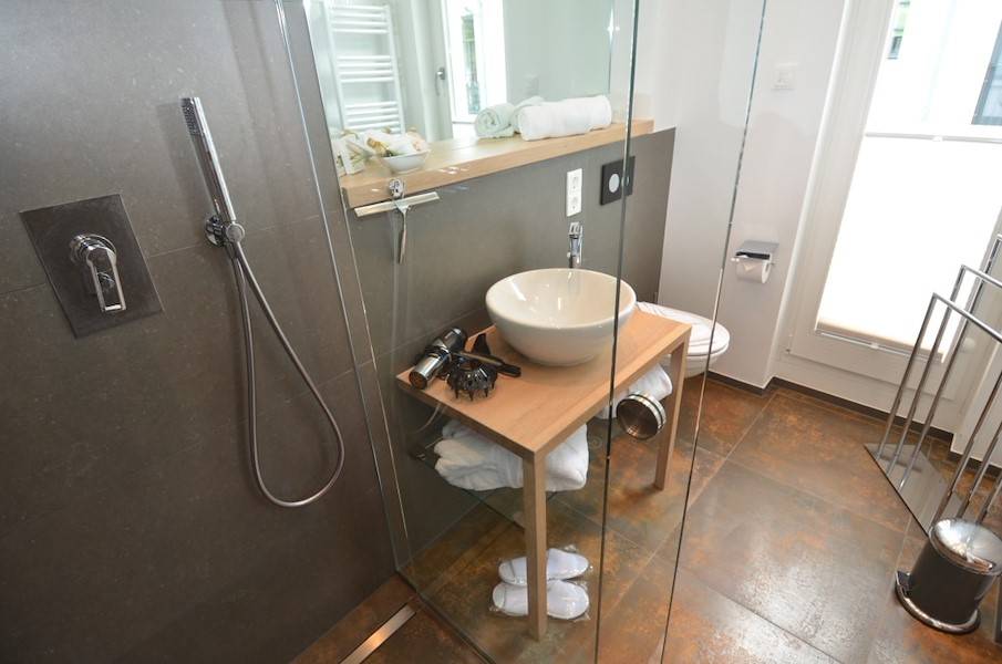Tageslichtbad mit Walk In Dusche