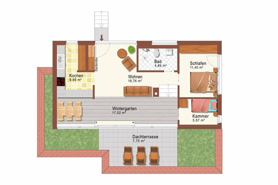 Der Grundriss der Wohnung
