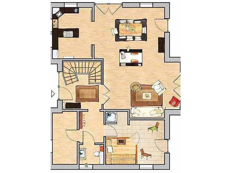 Der Grundriss der Villa Havingblick im Erdgeschoss