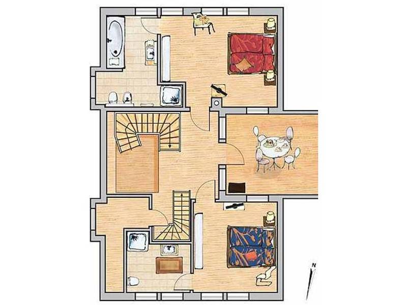 Der Grundriss der Villa Havingblick im Obergeschoss