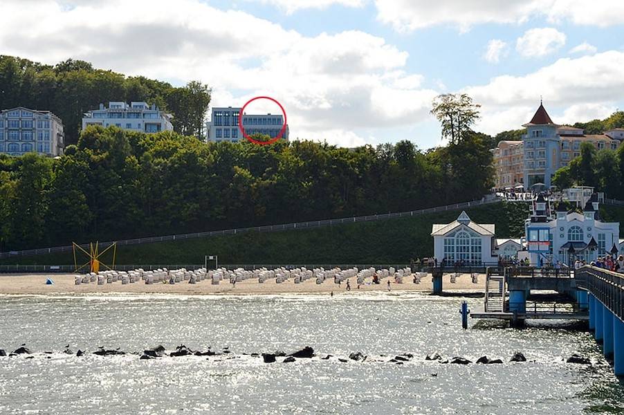 Die Seebrücke befindet sich im Blickfeld aus dem Penthouse